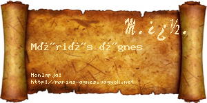 Máriás Ágnes névjegykártya